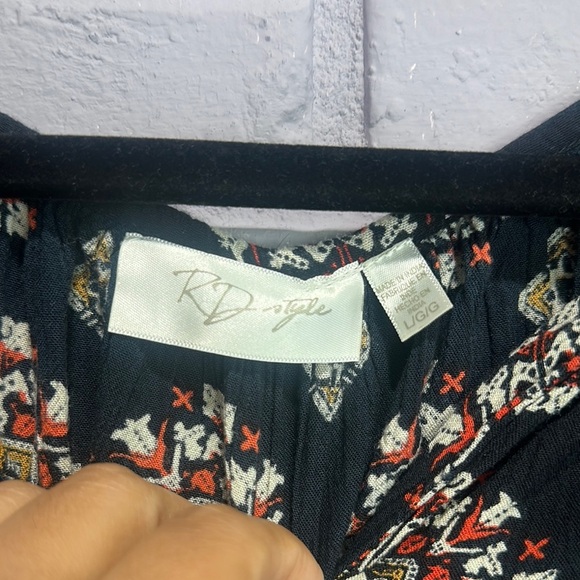 RD Style Black and Red Patterned Dress size L - Picture 2 of 4